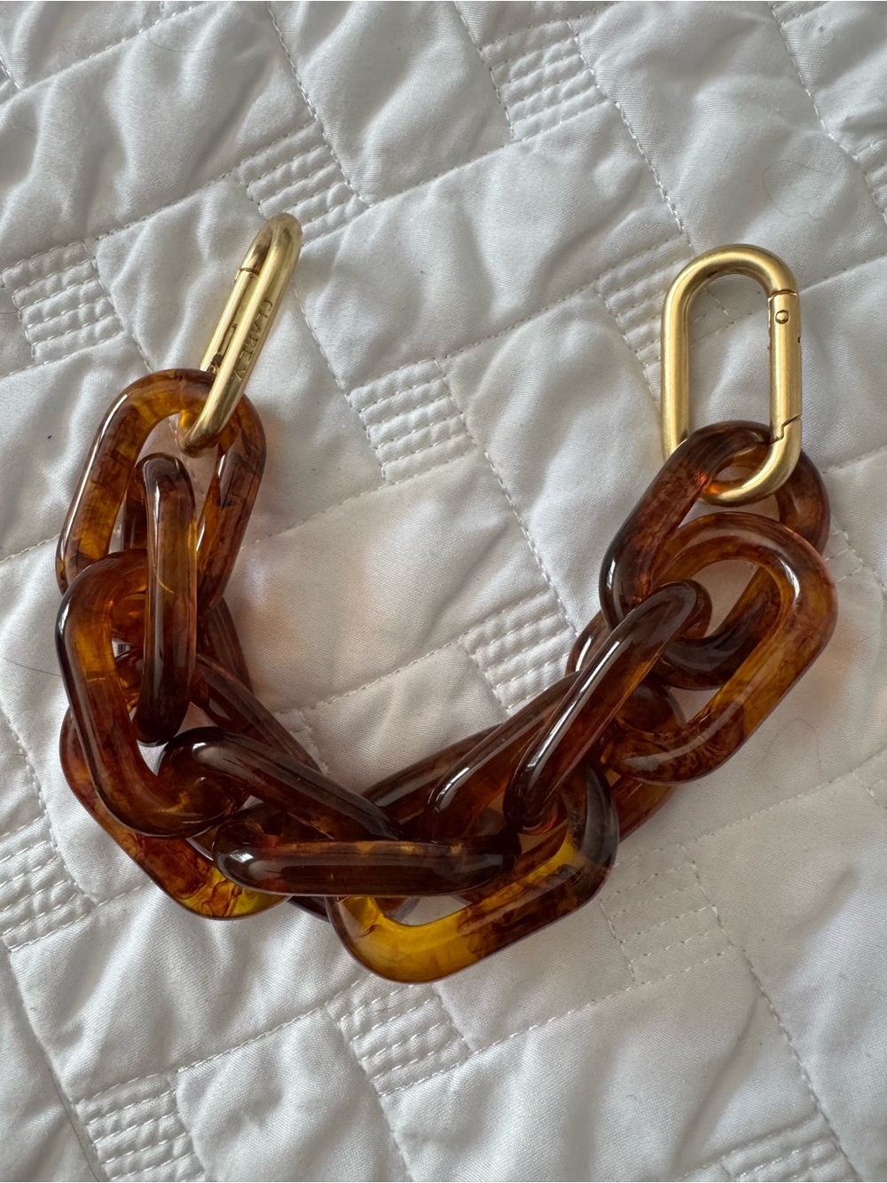 • Clare V. • NWOT Resin Tortoise Top Handle Strap